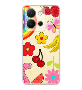 PrintiFy Vivo Y36 4G ile Uyumlu Water Color 5  Kamera Korumalı Şeffaf  Kılıf