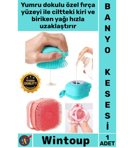 #Kesesi Silikon Çift Taraflı Gözenek Temizleyici Kir Arındırıcı Duş Jeli Hazneli Banyo Masaj Kesesi