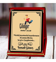 Çilingir Baskılı Plaket (1. Tasarım)  Kişiye Özel (Kırmızı)
