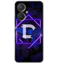 Vivo Y27 Kılıf HD Desen Baskılı Kılıf - Dark Neon Yaprak D Harfi