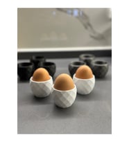 3'lü Modern Desenli Yumurtalık Seti Beyaz