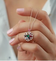 925 Ayar Gümüş Şeyma Rengarenk Kolye