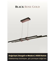 Cosmo Rose Gold 3000K Lineer LED Sarkıt Avize – Kumandalı Dim Edilebilir – Yukarı & Aşağı Işık (RoseGold)