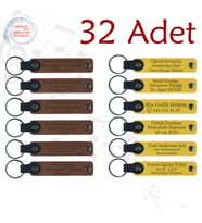 A Kahve & Sarı, Kaligrafi Kursu Katılımcılarına Anı, 32’li Set, İsim Ve Tarihli Deri Hediyelik