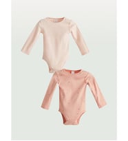 LCW baby Pembe Çiçekli Kız Bebek Çıtçıtlı Body 2'li