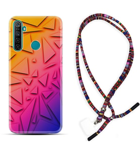 Realme 5i 5 Pro 6i 7 Pro 8 Kılıf Boyun Asklı Rasta Silikon Üçgenler 1635