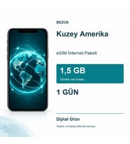 Kuzey Amerika eSIM İnternet Paketi Günlük 1,5 GB 1 Gün