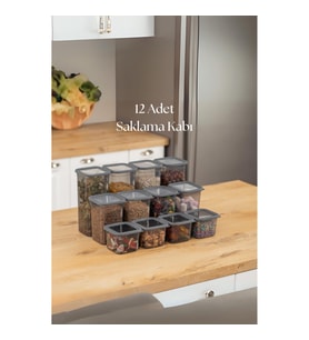 12li 3 Boy Kavanoz Seti & Saklama Kabı & Erzak Kabı 6x650/1300/1900 Ml (40 Lı Etiket Hediyeli)