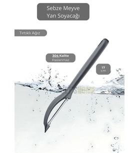 Meyve Soyacağı Paslanmaz Sebze Soyacağı Yan Soyacak Çelik Siyah 17 cm
