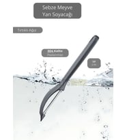 Meyve Soyacağı Paslanmaz Sebze Soyacağı Yan Soyacak Çelik Siyah 17 cm