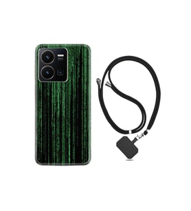Vivo Y35 Kılıf Ipli Boyun Askılı Desenli Silikon Matrix 1321