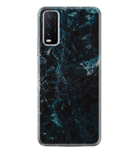 Vivo Y20S Kılıf Desenli Silikon Blue Mix Mermer 1377