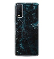 Vivo Y20S Kılıf Desenli Silikon Blue Mix Mermer 1377