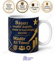 Terfi Hediyesi İsme Özel Baskılı Kupa Bardak Terfi Tebrik Hediyesi