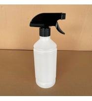500 Ml  Siyah Tetik Spreyli Kimyasala Dayanıklı Plastik Şişe , 500 Cc Spreyli Plastik Şişe x 4 Adet (Beyaz)