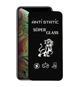 Apple Uyumlu   iPhone Xs Max Anti Static Toz Tutmaz Çerçeveli Ekran Koruyucu Cam