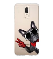 PrintiFy Huawei Mate 10 Lite ile Uyumlu 1mm Slim Fit Köpek 2 050e Baskılı Şeffaf  Kılıf
