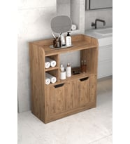 Banyo Dolabı Çok Amaçlı Havluluk 2 Kapaklı Raflı Atlantik Çam