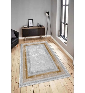 Dijital Baskılı Yıkanabilir Kaymaz Modern Renkli Salon Halısı Mutfak Halısı Yolluk ND-HY-1406 (Kahverengi)