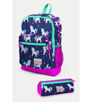 Coral High Kids Lacivert Pembe Unicorn Desenli 2'li Okul Çanta Seti - Kız Çocuk