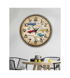 bilge Tasarım Retro Duvar Saati 40 x 40 CM (Karışık)