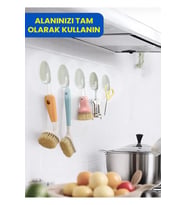 Kendinden Yapışkanlı Oval Krem Mutfak Banyo Askısı
