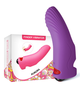 PRIME TOYS Aurora Şarjlı G Nokta ve Klitoris Uyarıcı Parmağa Takılabilir Mini Vibratör - Mor