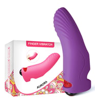PRIME TOYS Aurora Şarjlı G Nokta ve Klitoris Uyarıcı Parmağa Takılabilir Mini Vibratör - Mor