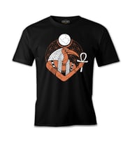Egyptian God Thoth Illustration Siyah Erkek Tshirt