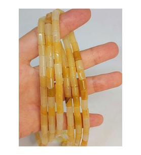 Bileklik Boy Akik Taşı Silindir Kesim 5.5x7.5mm Yarım Dizi (49308) (18CM UZUNLUĞUNDADIR)