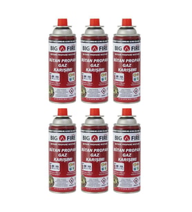 Big Fire Power 227gr Valfli Gaz Kartuşu Altılı Set