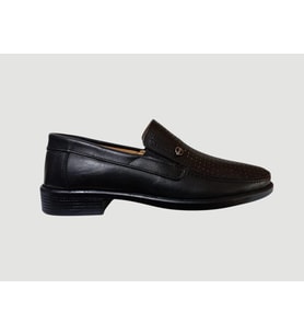 BİCANS B-1166-L ERKEK DERİ LAZER BASKILI COMFORT AYAKKABI (Siyah)