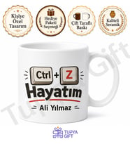Ctrl Z Hayatım Yazılı Komik Baskılı Kupa Bardak Esprili Hediye