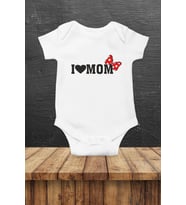 I Love Mom Özel Tasarım Bebek Zıbın Pamuklu Çıtçıtlı Body