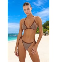 Tasarım Bikini Takımı Ergonomik Kesim Yüksek Konfor Esnek Kumaş Özel UV Korumalı