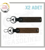 A. Kahve-K. Kahve, Motor Severe, İsim Plaka ve 0 (+) Kan Grubu Yazılı Anlamlı Hediye 2'li Anahtarlık (Çok Renkli)