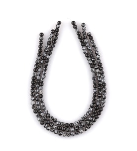 Karlı Obsidyen Doğal Taş Dizi 6 mm Küre Kesim