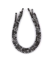 Karlı Obsidyen Doğal Taş Dizi 6 mm Küre Kesim