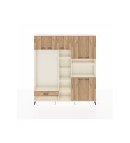 Arges Gardrop 11 Raflı Tek Çekmeceli 7 Kapaklı 220x30x243 Aytaşı-Çam