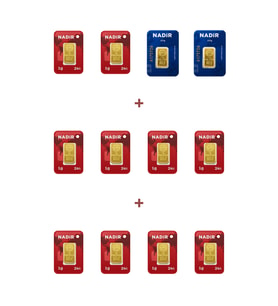 Nadir Gold 24 Ayar 15 Gram Külçe Altın (2 Adet 2,5 Gram Külçe Altın + 10 Adet 1 Gram Külçe Altın )