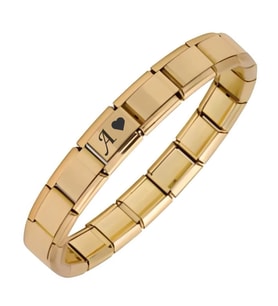 Fashion Way Harfli İtalyan Charm Bileklik Sarı Takı Akseuar