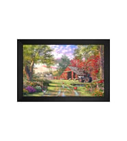 Manzara Temalı Kanvas Tablo 80 x 110 cm Siyah Çerçeve