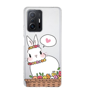 Xiaomi Mi 11T - 11T Pro Uyumlu Sevimli Tavşan Tasarımlı Şeffaf Telefon Kılıfı