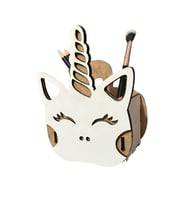 Ahşap Unicorn Figürlü Masaüstü Çocuk Kalemlik Kalem Kutusu Makyaj Organizeri