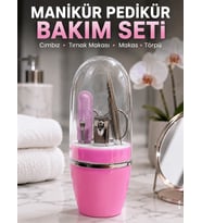 Pembe Tırnak Bakım Seti Cımbız Makas Tırnak Makası ve Törpü İçeren Kit