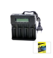 4LÜ PİL ŞARJ ALETİ 3000mA 4.2V FİŞLİ=AC 100-240V ETC - 26650 - 18650 - 16340 (5680)