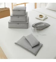 Ocean Home Textile 6'lı Gri Balıksırtı Bavul İçi Düzenleyici Set 