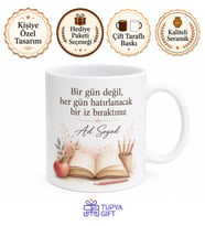 Öğretmen İçin Mesajlı Hediyelik Baskılı Kupa Bardak Öğretmenler Günü Hediyesi