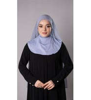 Gri Pratik Hazır Geçmeli Şal Şifon Kumaş Hijab Bone 3009_15