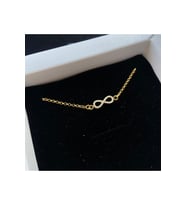 Gold Kaplama Minimal Sonsuzluk Gümüş Bileklik